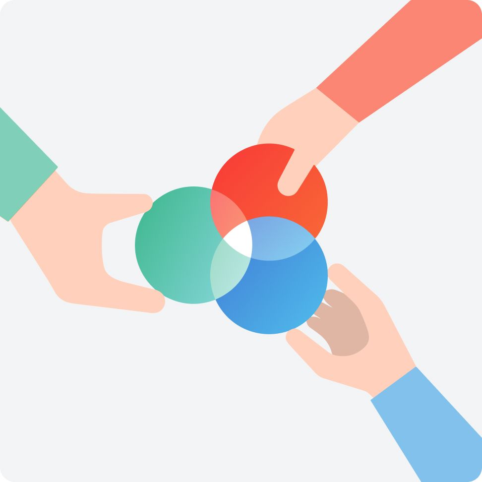 事業紹介のアライアンスモデルを表現したイラスト